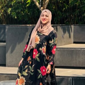Waziha Abaya | Premium Floral Printed Modest Abaya